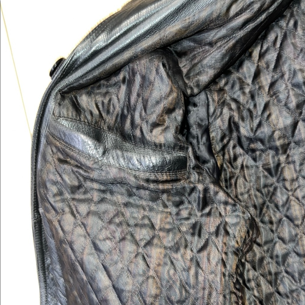 Vintage Men's Danier Black Military Field Jacket with Glossy Finish - Picture 12 of 16
